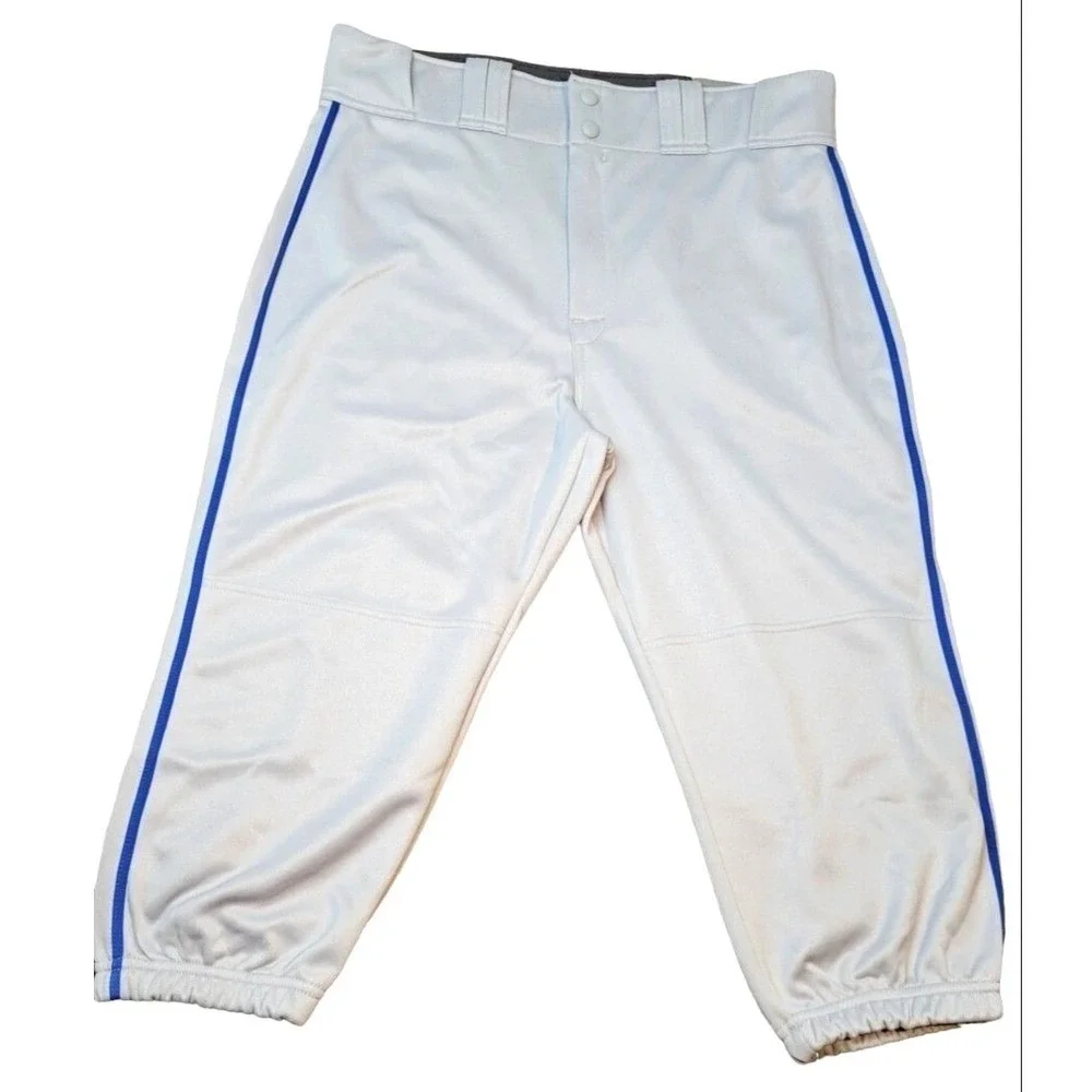 Easton Rival+ Piped Knicker Baseball Pants Gray‎ Royal Blue Mens Large A167162